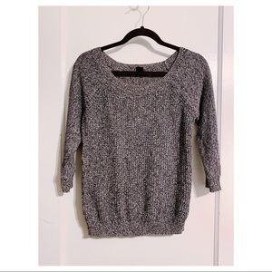 Ann Taylor - Grey Knit 3/4 Sleeve Sweater